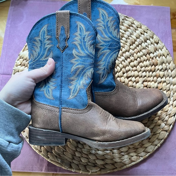 Kids Western Cowboy Boots - Blue and Brown